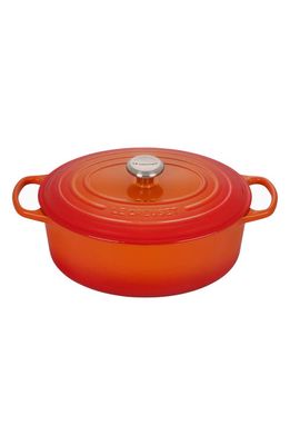 Le Creuset Signature 6 3/4 Quart Oval Enamel Cast Iron French/Dutch Oven in Flame