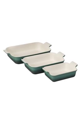 Le Creuset The Heritage Set of 3 Rectangular Baking Dishes in Artichaut