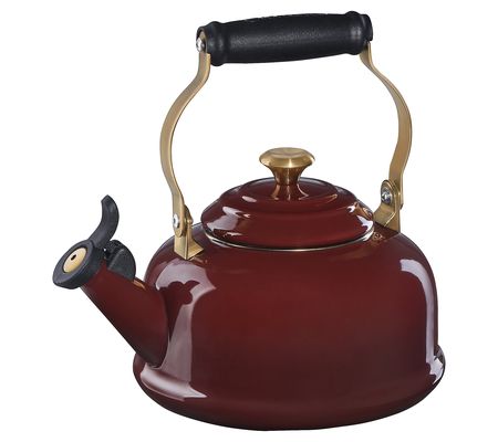 Le Creuset Whistling Kettle with Gold Knob and rackets