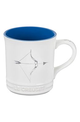 Le Creuset Zodiac Stoneware Mug in White/Bright Blue