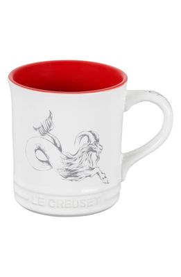 Le Creuset Zodiac Stoneware Mug in White/Bright Red