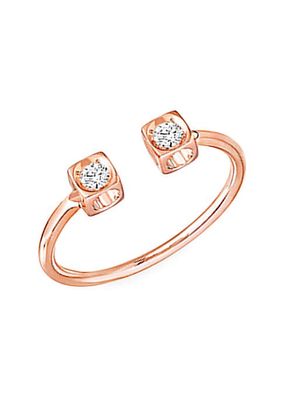 Le Cube 18K Rose Gold & Diamond Cuff Ring