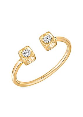 Le Cube 18K Yellow Gold & Diamond Cuff Ring