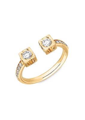 Le Cube 18K Yellow Gold & Diamond Large Cuff Ring