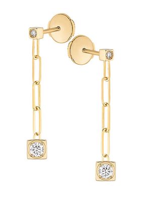 Le Cube Diamant 18K Yellow Gold & Diamond Drop Earrings