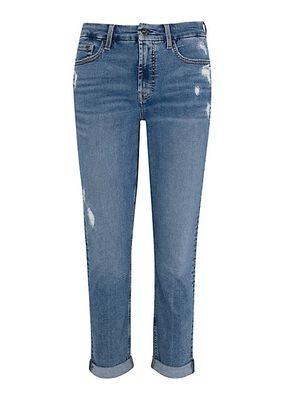 Le Disco Distressed Ankle-Crop Jeans
