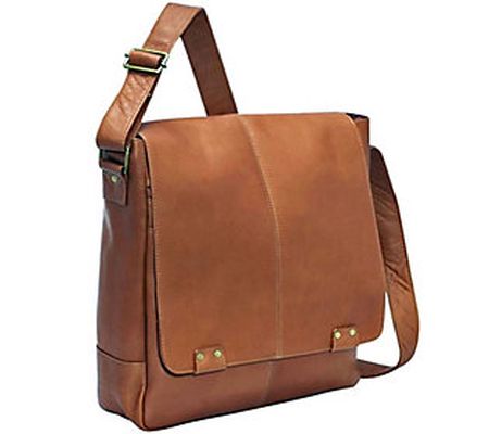 Le Donne Leather Rivet Laptop Messenger