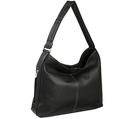 Le Donne Leather Shoulder Tote with Side Zip Po cket