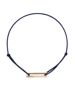 Le Gramme 18kt yellow gold 2,5g black diamond cord bracelet - Blue