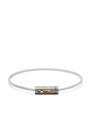 Le Gramme 18kt yellow gold and titanium Cable 5g bracelet - Silver
