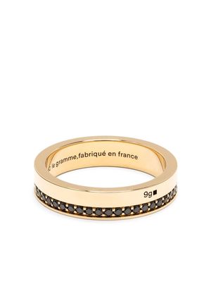 Le Gramme 18kt yellow gold black diamond ribbon ring
