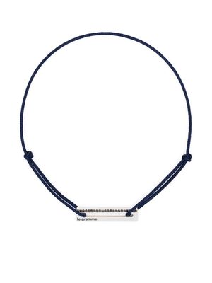 Le Gramme 2,5g sterling silver and black diamond cord bracelet - Blue