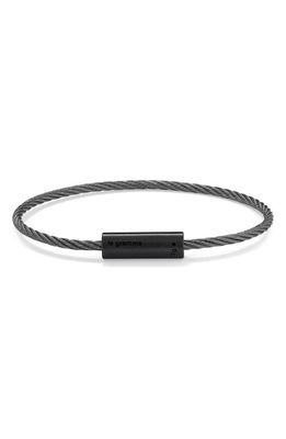 le gramme 7G Brushed Ceramic Cable Bracelet in Black Ceramic 