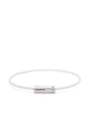 Le Gramme 7g Cable tsavorite bracelet - Silver
