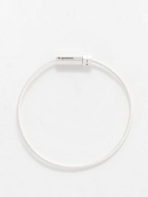 Le Gramme - 7g Sapphire And Sterling-silver Cable Bracelet - Mens - Silver