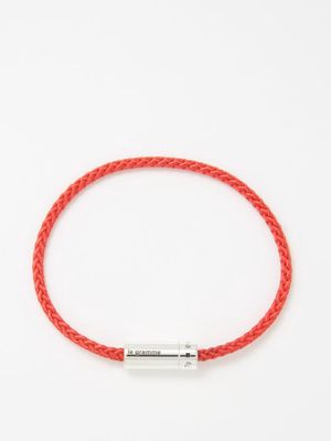 Le Gramme - 7g Sterling Silver And Nato Cord Cable Bracelet - Mens - Red