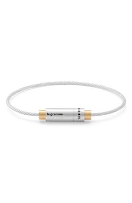 le gramme 9G Brushed Two-Tone Cable Bracelet in Silver/Yellow Gold 18Kt