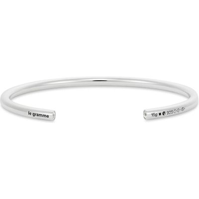 le gramme Men's 15G Diamond Polished Sterling Silver Bangle 