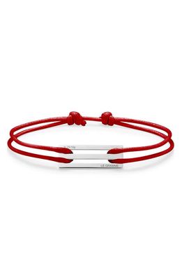 le gramme Men's 2.5G Polished Sterling Silver Cord Bracelet in Red