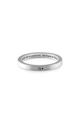 le gramme Men's 3G Brushed Sterling Silver Ribbon Band Ring