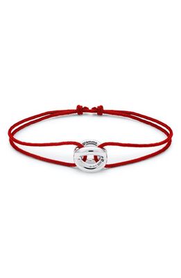 le gramme Men's 3G Sterling Silver & Cord Bracelet in Red