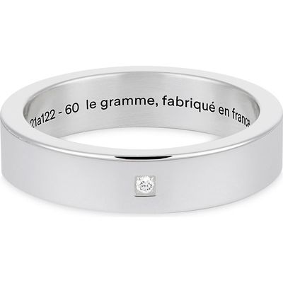 le gramme Men's 7G Diamond Polished Sterling Silver Ribbon Band Ring 