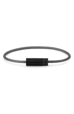 le gramme Men's 7G Pyramid Cable Bracelet in Black Ceramic/Black Silver