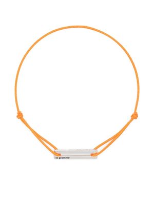Le Gramme Punched sterling silver cord bracelet - Orange