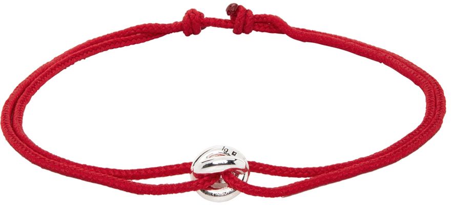 Le Gramme Red & Silver Maillon Cord Bracelet