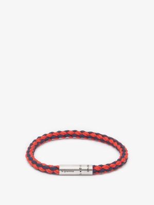 Le Gramme - X Orlebar Brown Nato And Sterling-silver Bracelet - Mens - Navy Red