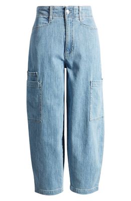 Le Jean Goldie Tapered Cargo Jeans in French Blue