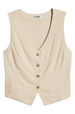 Le Jean Joplin Linen Blend Vest in Sand