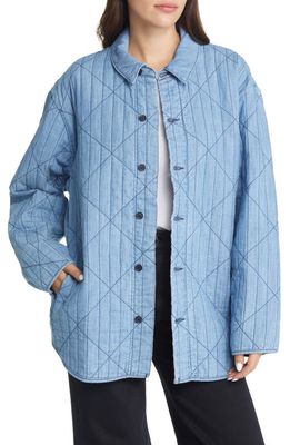 Le Jean Mimi Quilted Cotton Overshirt in Fleur