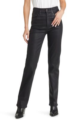 Le Jean Sabine Coated Straight Leg Jeans in Black Coated