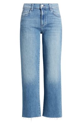 Le Jean Sabine Raw Hem Crop Straight Leg Jeans in Ocean Sky 