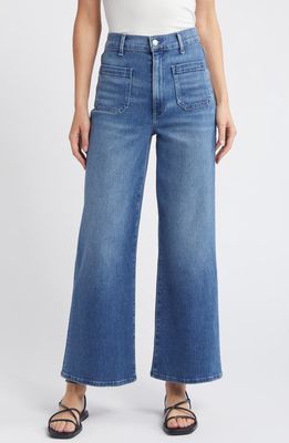 Le Jean Virginia Patch Pocket High Waist Ankle Wide Leg Jeans in Laurel Canyon 