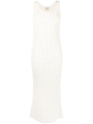 Le Kasha Feuillage linen midi-dress - White