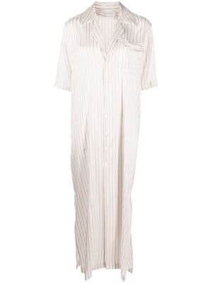 Le Kasha Kymba striped silk shirtdress - White