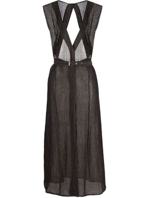 Le Kasha Matruh organic-linen dress - Brown