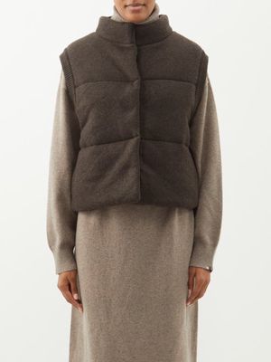 Le Kasha - Montana Quilted Organic-cashmere Gilet - Womens - Brown