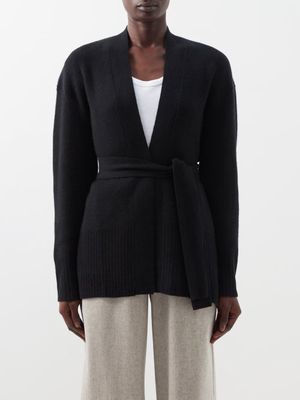 Le Kasha - Oxford Belted Cashmere Cardigan - Womens - Black