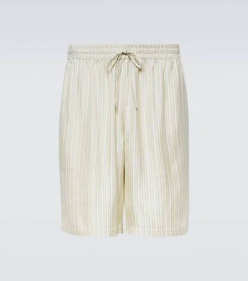 Le Kasha Striped silk Bermuda shorts