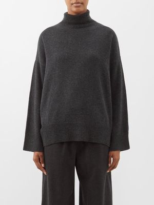 Le Kasha - Turtle-neck Organic-cashmere Sweater - Womens - Charcoal