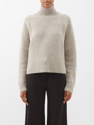 Le Kasha - Zadar Organic-cashmere Roll-neck Sweater - Womens - Light Brown