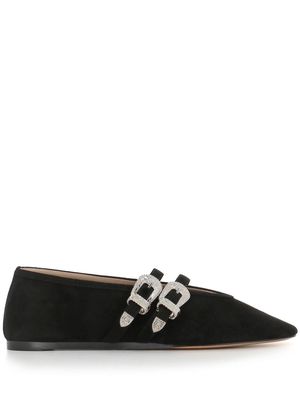 Le Monde Beryl Claudia buckled ballerina shoes - Black