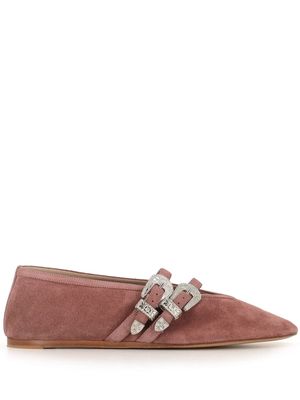 Le Monde Beryl Claudia buckled ballerina shoes - Pink