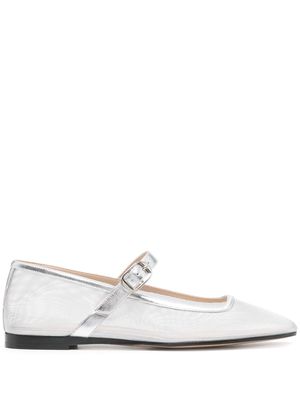 Le Monde Beryl Mr James mesh ballerina shoes - Silver