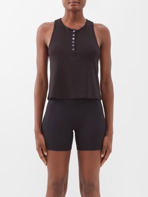 Le Ore - Amalfi Crossover-strap Recycled-jersey Tank Top - Womens - Black