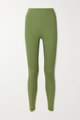 Le Ore - Andria Mesh-paneled Recycled Stretch Leggings - Green