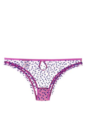 LE PETIT TROU Petunia floral-embroidered briefs - Pink